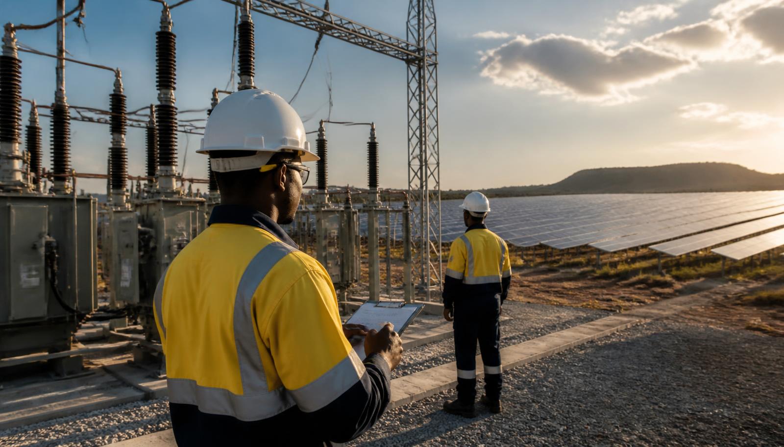 Inspecção de subestação eléctrica junto a um parque solar (imagem ilustrativa)
